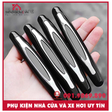 Bộ 4 miếng nhựa ABS cao cấp chống va đập cửa xe ô tô ép vỉ sáng bóng màu đen và trắng