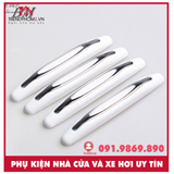 Bộ 4 miếng nhựa ABS cao cấp chống va đập cửa xe ô tô ép vỉ sáng bóng màu đen và trắng
