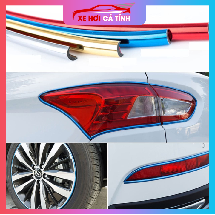 Nẹp chỉ viền bánh xe, nẹp chống xước lazang xe hơi,cao su dán viền trang trí bánh ô tô cuộn 8m chất lượng cao