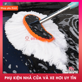 Chổi rửa xe chuyên dụng bông mềm màu trắng cán dài bán buôn giá rẻ