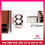 Gioăng dán cánh cửa loại cao cấp siêu dính type D 2 lớp dày 10-15mm, ron cửa chuyên dụng thế hệ mới chống va đập cánh cửa hình, gioăng cộng chống va đập