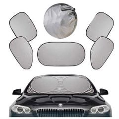 Bộ che chắn nắng ô tô xe hơi 6 tấm tráng bạc chống nóng hiệu quả nhỏ gọn