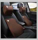 Gối tựa lưng gối tựa đầu cao su non vải nỉ chống mỏi khi lái lâu, đảm bảo thoáng khí khi lái xe đường xa