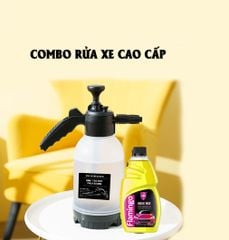 Combo rửa dọn xe tại nhà chổi rửa xe, bình tạo bọt nước rửa xe cao cấp Flamingo