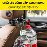 Móc treo đồ trên ô tô gài trước sau ghế sành điệu kèm giá đỡ kẹp điện thoại trên xe tiện lợi