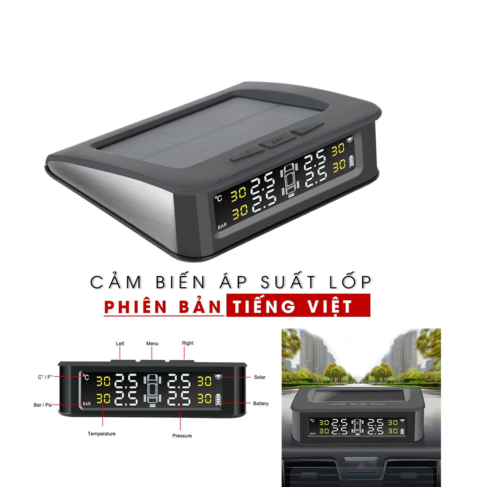 Cảm biến Áp suất Lốp TPMS Ô Tô Phiên Bản TIẾNG VIỆT