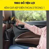 Móc treo đồ trên ô tô gài trước sau ghế sành điệu kèm giá đỡ kẹp điện thoại trên xe tiện lợi