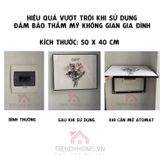 Khung tranh che bảng điện, tủ điện sang trọng che aptomat bảng điện khung nhôm có pitton thủy lực