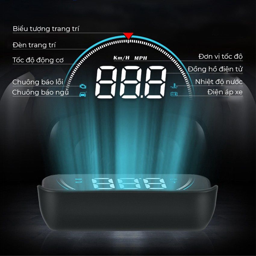 HUD M8 cắm cổng OBD 2
