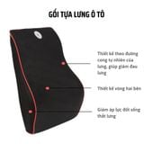 Gối tựa lưng gối tựa đầu cao su non vải nỉ chống mỏi khi lái lâu, đảm bảo thoáng khí khi lái xe đường xa