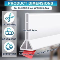 Dải Chắn Nước Silicon Cao 10 cm-thanh ngăn nước nhà tắm cỡ đại CAO 10CM sẵn keo cường lực bóc dán dán tiện lợi