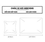 Chăn ô tô kiêm gối gấp gọn logo Mercedes, BMW, Toyota, Mazda, gối chăn vài bông tuyết đẳng cấp sang trọng