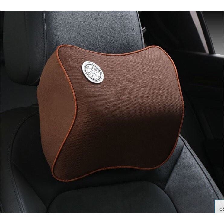 Gối tựa lưng gối tựa đầu cao su non vải nỉ chống mỏi thoáng khí lái xe