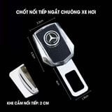 Chốt khoá dây đai an toàn xe VINFAST LOGO HÃNG XE cao cấp vật liệu inox bọc da dày dặn loại cải tiến hỗ trợ móc nối tiếp