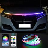 Đèn LED RGB trùm ô tô 12V tự động nắp capo phía trước, thanh đèn dài 180cm, nhiều màu sắc có điều khiển Automatic