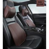 Gối tựa đầu ô tô, gối tựa lưng ô tô chất liệu da PU thoáng khí chất liệu cao su non cao cấp