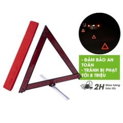 Biển báo tam giác phản quang cảnh báo nguy hiểm cho ôtô, xe hơi, xe khách, xe tải, xe container khi dừng đậu xe dễ gấp gọn có chân đứng