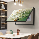 Khung tranh che bảng điện, tủ điện sang trọng che aptomat bảng điện khung nhôm có pitton thủy lực