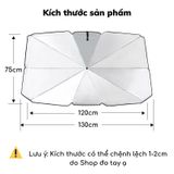 Ô chắn nắng kính lái gập gọn dù che kính lái bên trong xe hơi màu đen tráng bạc