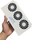 Quạt thông gió ô tô, quạt hút muì xe hơi bản nâng cấp dùng năng lượng mặt trời tích hợp pin lưu điện lắp ở cánh cửa