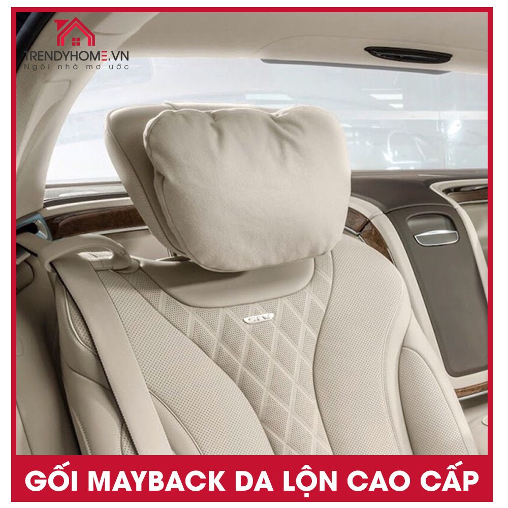 Gối Tựa Đầu Ô Tô Maybach vải da Lộn cao cấp siêu mềm mại bông Dupon nhập khẩu