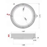 Vòng đệm đế dưỡng loa size 6.5inch ~ 160mm phụ kiện độ loa cánh xe hơi, mặt dưỡng cho xe, đệm vành loa đế cao - Phụ kiện loa