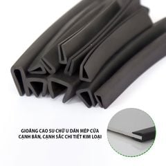 Gioăng dây ron cao su hình chữ U bảo vệ cạnh nẹp bo bọc cạnh tấm thép, kính, gỗ, máy móc thiết bị và cạnh cơ khí