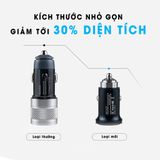 Tẩu Sạc Nhanh Hai Cổng Qc USB 3.0 Và Type C Pd 45W Cho Điện Thoại, máy tính trên xe ô tô điện 12V hoặc xe tải 24V