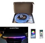 Đèn LED RGB trùm ô tô 12V tự động nắp capo phía trước, thanh đèn dài 180cm, nhiều màu sắc có điều khiển Automatic