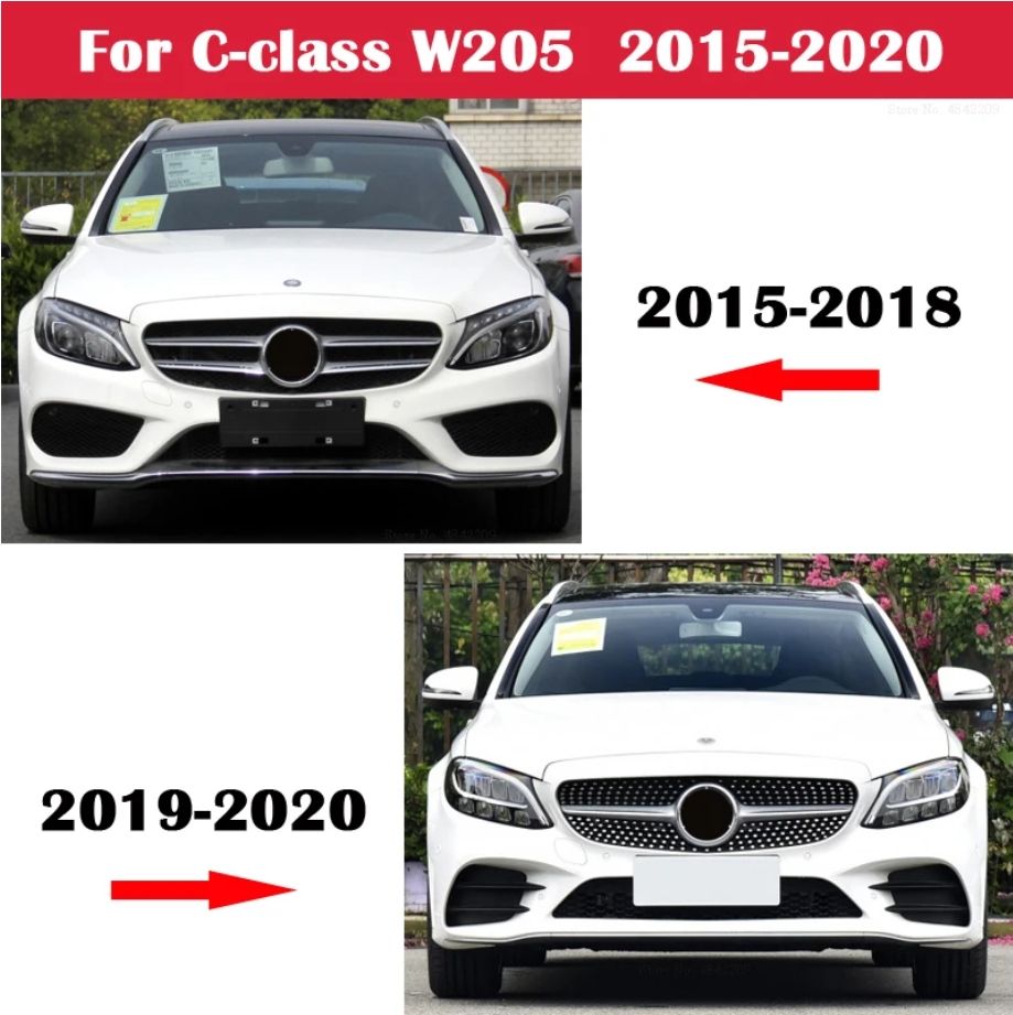 Vỏ đèn pha Mercedes Benz W205 C180 C200 C260L C280 C300, Kính trong suốt, Vỏ đèn pha, Ống kính đèn pha, Thích hợp cho MercedesBenz
