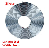 Nẹp chỉ viền bánh xe, nẹp chống xước lazang xe hơi,cao su dán viền trang trí bánh ô tô cuộn 8m chất lượng cao