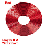 Nẹp chỉ viền bánh xe, nẹp chống xước lazang xe hơi,cao su dán viền trang trí bánh ô tô cuộn 8m chất lượng cao