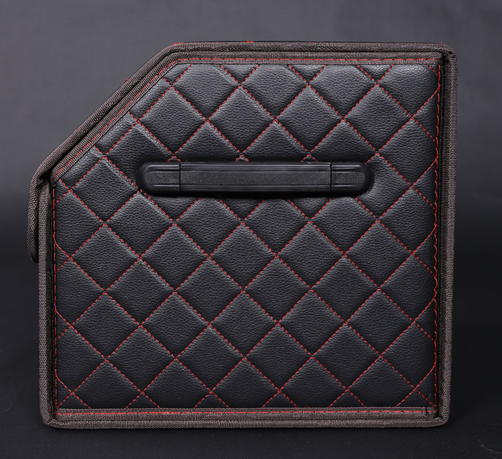 Thùng đựng đồ đa năng cốp sau ô tô bọc da cao cấp , có nắp gấp, gọn gàng , chứa được nhiều đồ