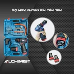 Bộ máy khoan pin cầm tay động cơ không chổi than 18v cao cấp 2 pin công suất cao kèm hộp đựng và đầy đủ phụ kiện và sạc
