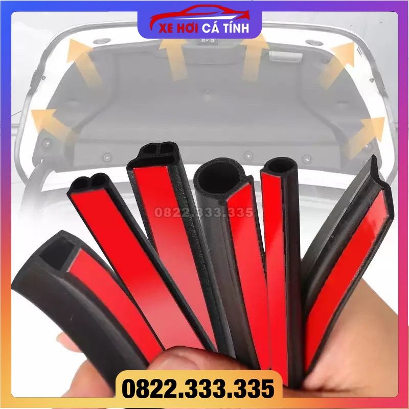 Gioăng chữ D cao su chống ồn ô tô dán viền xe tránh bám bụi, va đập loại to 12mm kèm keo 3m