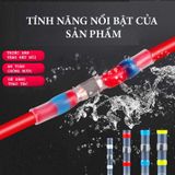 Bộ 50 Đầu Nối Dây Điện Cút Nối Dây Điện hàn nhiệt độ loa và điện ô tô, xe máy Chống Nước, Trong Suốt