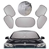 Bộ 6 Tấm Chắn Nắng Ô Tô màu bạc gập gọn tiện lợi Rèm chắn nắng cho xe hơi ô tô thông minh loại tốt