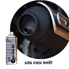 Sơn Chịu nhiệt màu đen nhám Matte Black mã 1200 cho pô