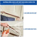 2 Mét Ron Chân Cửa Cao Su LOẠI CẢI TIẾN Dán Chống Bụi Côn Trùng 25 35 45mm