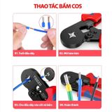 Kìm bấm cos vuông HSC8 6-4A tự điều chỉnh bấm đủ loại cos ống tròn cos pin