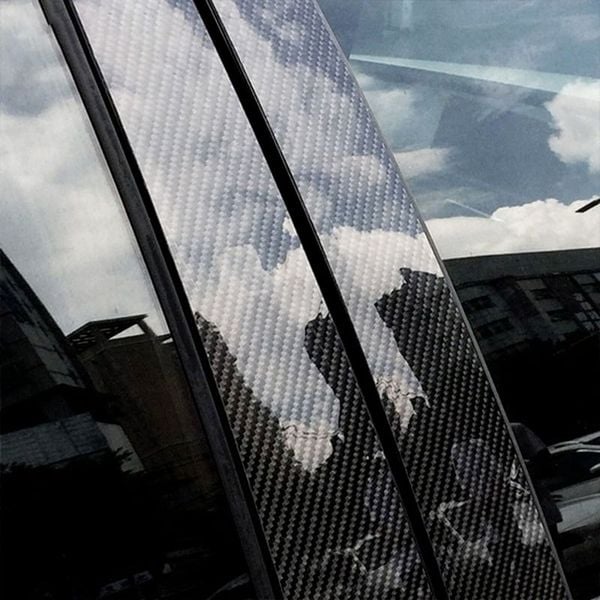 Decal Carbon Bảo Vệ Ô tô Miếng Dán Chống Trầy, Ốp chân Gắn Cửa Bảo Vệ chống Bước Trang Trí Xe Ô Tô Băng Fiber 3D