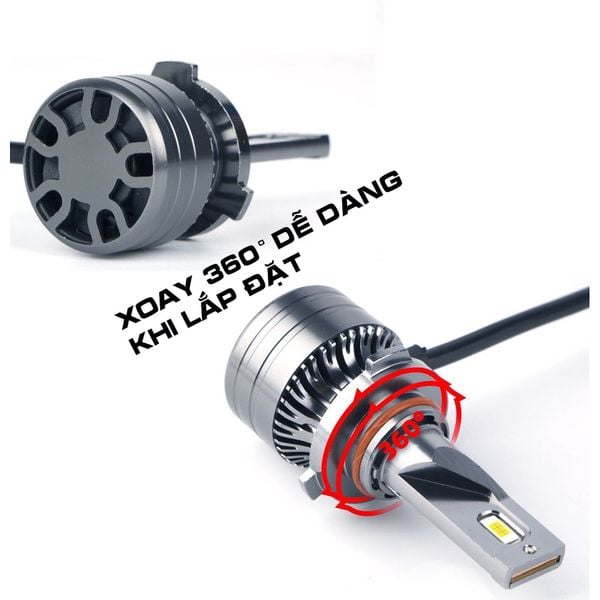 đèn led chân H7, H11, HB3, 9005, H4 cho Ô tô