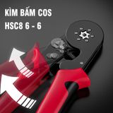 Kìm bấm cos lục giác HSC8 6-6A - Kìm cos bấm chắc chắn - Bấm cos dây điện tối đa 6.0 mm²