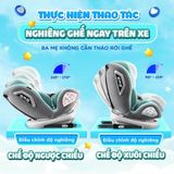 Ghế ngồi ô tô Cho Bé An Toàn Quay 360 độ Isofix cho Bé Từ 0-12 Tuổi có mái che tiêu chuẩn quốc tế bền bỉ