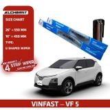 Gạt Mưa Ô tô VINFAST Loại Silicon 4 Lưỡi Cao Cấp, cần gạt nước ô tô Thiết Kế Thông Minh, Gạt Êm Và Sạch Hơn