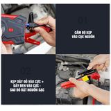 Bộ kích điện đề nổ bình ắc quy 12v cứu hộ ô tô xe máy công suất lớn kiêm sạc dự phòng, đèn Led trắng, xanh đỏ cứu hộ