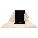 Gối tựa lưng liền chăn 2 in 1 mercedes, Lexus gối tựa lưng trên xe , chăn gối cho xe hơi chất Nhung màu đen sang trọng