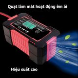 Sạc bình acquy 12V/6A 4Ah-100Ah tự ngắt khi đầy chức năng bảo dưỡng phục hồi ắc quy bằng khử sunfat chống ngược cực