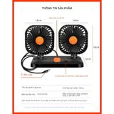 Quạt Đôi Mini 12V , 24V Xoay 360 Tiện Ích Trên Ô Tô , Xe Hơi Cao Cấp , Nhỏ gọn cực mát giá rẻ nhất