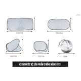 Rèm chắn nắng cho Ô tô Bộ 6 Tấm Chắn Nắng 2 lớp vài tráng bạc phản tia UV 99% cho xe hơi